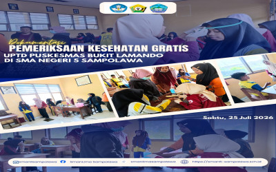 UPTD Puskesmas Bukit Lamando Gelar Pemeriksaan Kesehatan Gratis bagi Peserta Didik Kelas X SMA Negeri 5 Sampolawa